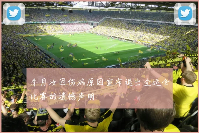李月汝因伤病原因宣布退出全运会比赛的遗憾声明